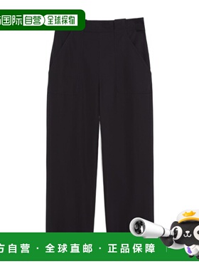 MAX MARA 女士休闲裤 1131065106003 AW2024 黑色 腰带环休闲裤