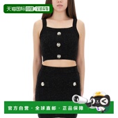 无袖 BALMAIN 吊带背心 AW2025 黑色 女士T恤 FF1AB052KI740PA