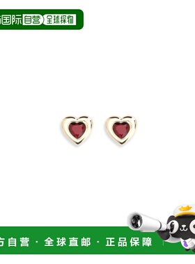 1h可退 潮奢 Self-Portrait 女士 金色红色心形耳环 RS26622ERRED