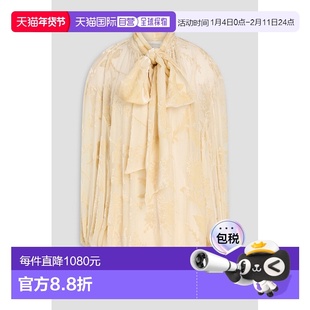 1h可退 潮奢 ZIMMERMANN 女士 蝴蝶结德沃尔天鹅绒衫 2441TR25RC