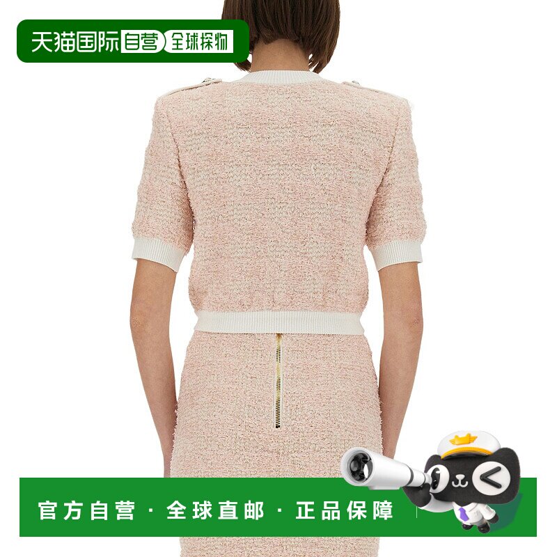 BALMAIN 女士针织衫 FF1KL235KI72OIN AW2025 粉红色短袖