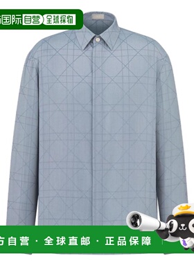 DIOR 男士衬衫 413C513A6067C520 SS2025 蓝色 长袖衬衫