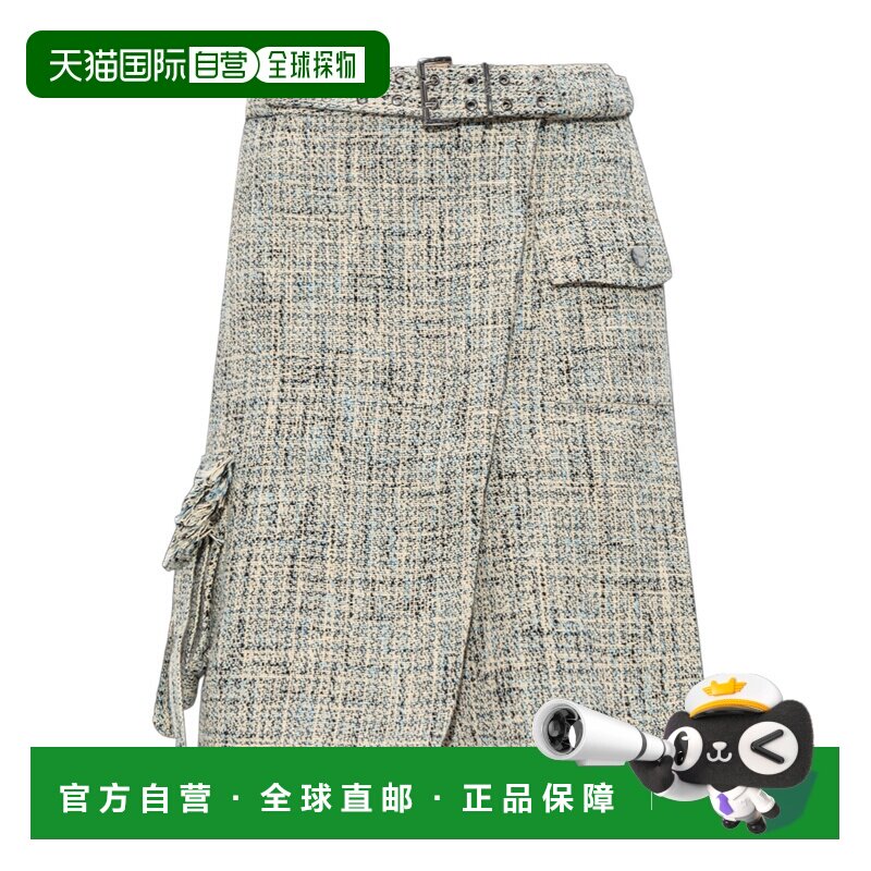 GANNI 女士短裤 W0586693 AW2025 花色 腰带半身裙中裙a字裙