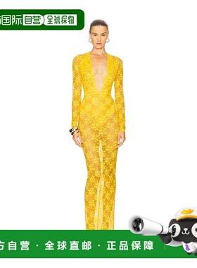 1h可退 潮奢 ALEX PERRY 女士 长袖挂脖柱型连衣裙 D1515PF25长裙