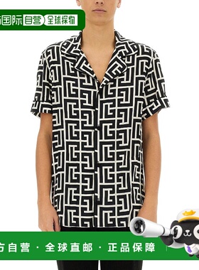 BALMAIN 男士衬衫 FH1HN011VD01GFE CO 黑色 Short-sleeve shirt