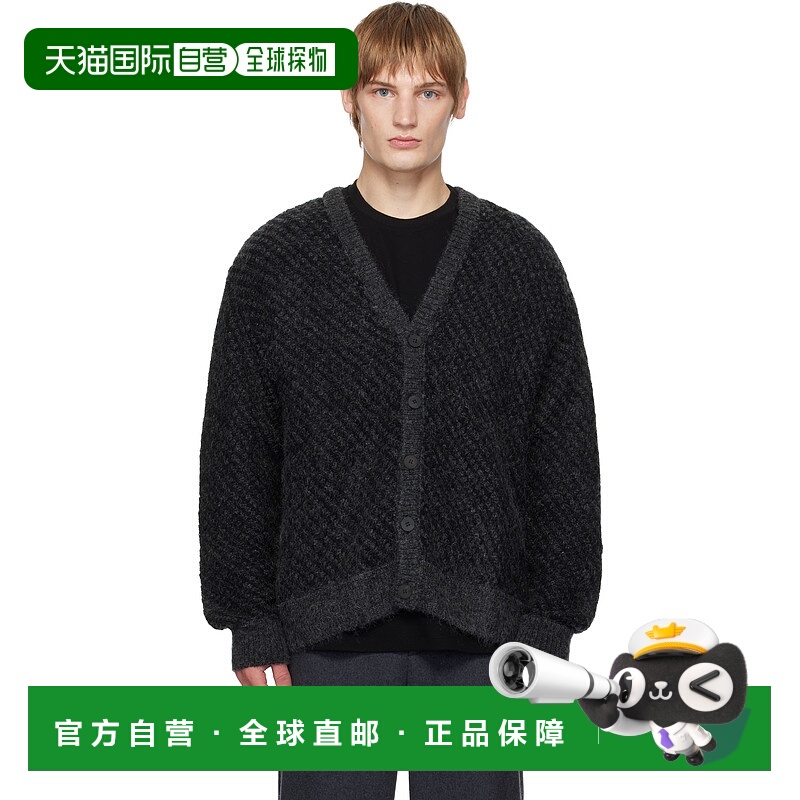 1h可退 潮奢 Wooyoungmi 吴阳米 男士 黑色开衫 W243KN12针织羊毛