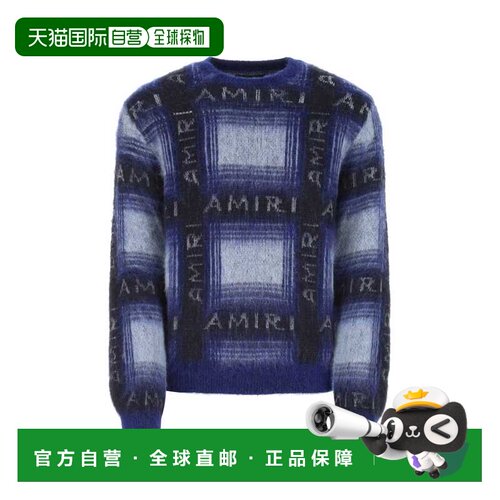 AMIRI 男士针织毛衣 AW22MKL004420 AW2022 蓝色 MAGLIA