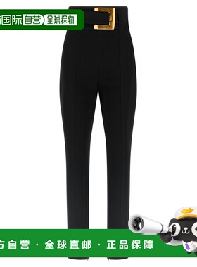 BALMAIN 女士休闲裤 GF1PL024JL050PA AW2025 黑色直筒裤