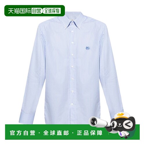 1h可退 ETRO 男士衬衫 MRIB000499TR575S8460 SS2025 蓝色