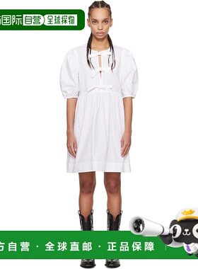 1h可退 潮奢 GANNI 甘尼 女士 白色 Cotton Poplin Tie String 连