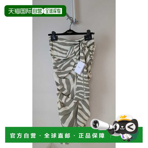 BALMAIN 女士半身裙 AF1LD137VC81GLU SS2023 白色 Printed Skirt