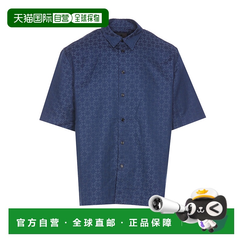 GIVENCHY 男士衬衫 BM612P5YCC063 SS2025 蓝色