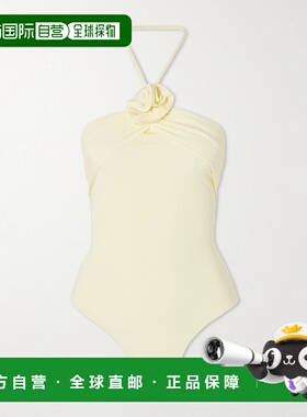 1h可退 潮奢 Maygel Coronel 女士 Agapi 花朵装饰褶皱挂脖泳衣 B