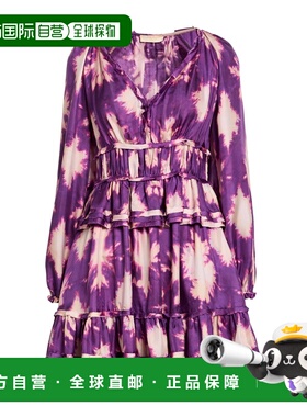 潮奢 ULLA JOHNSON 女士 中长连衣裙 purple紫色 舒适时尚