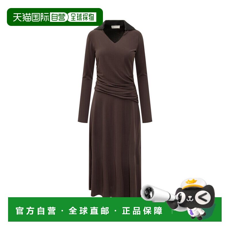 Tory Burch 托里 伯奇 女士 不对称下摆 V 领垂坠连衣裙 176360