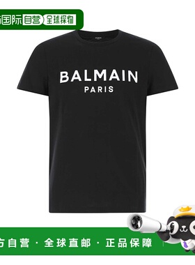 BALMAIN 男士T恤 XH1EF000BB23EAB SS2022 黑色 圆领徽标T恤男装
