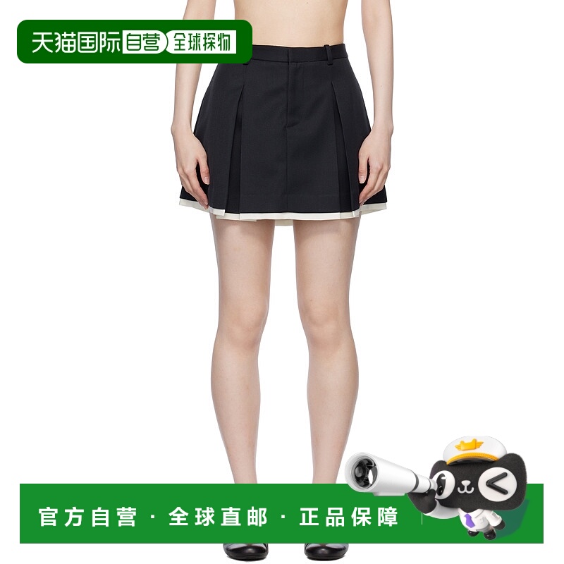 1h可退 潮奢 Sandy Liang 女士 黑色 Barlowe 短裙 R25S026F067