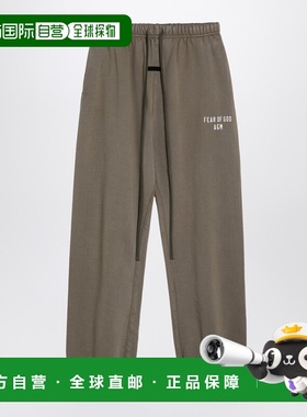 1h可退 潮奢 Essentials 女士 军装风绿色带Logo慢跑长裤 130BT24