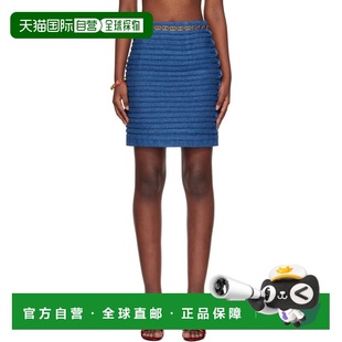 1h可退 潮奢 versace 范思哲 女士 蓝色 Fitted 牛仔短裙 1018046