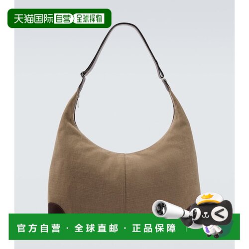 Brunello Cucinelli 布内罗 古奇拉利 男士 皮革饰边帆布肩包