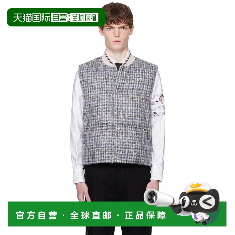 1h可退 潮奢 Thom Browne 汤姆 布朗 男士 灰色 Gunclub Check Ha