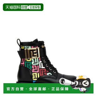 黑色 BALMAIN SS2024 DN1TC961TVCIAAA 圆头短筒靴 女士高跟鞋