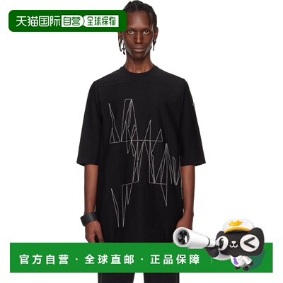 rick owens 瑞克 欧文斯 男士 Moncler + 黑色 Jumbo T恤 MU01F8C