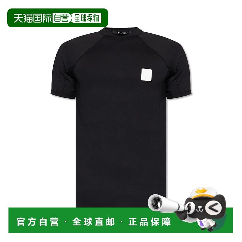 1h可退 BALMAIN 男士T恤 BWM351560001BLACK AW2025 黑色