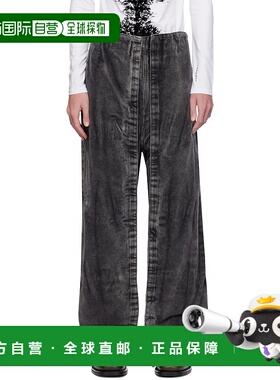 1h可退 潮奢 Y PROJECT 男士 黑色 Velcro Panel 牛仔裤 207PA018