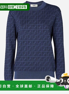 FENDI 女士针织衫 FZXE39AYM1F1UKI SS2026 蓝色 常规版型套头衫