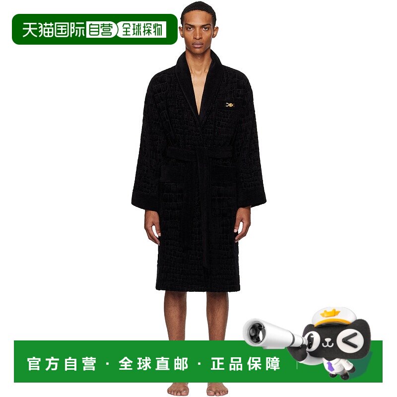 1h可退 潮奢 versace 范思哲 男士 黑色 icon 浴袍 zacj000081a11