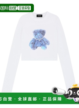 WE11DONE 女士卫衣 WDTT025755WWH SS2025 白色 长袖小熊T恤