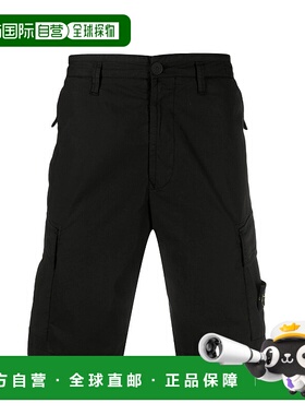 STONE ISLAND 男士短裤 7415L0803V0029 AW2024 黑色休闲裤