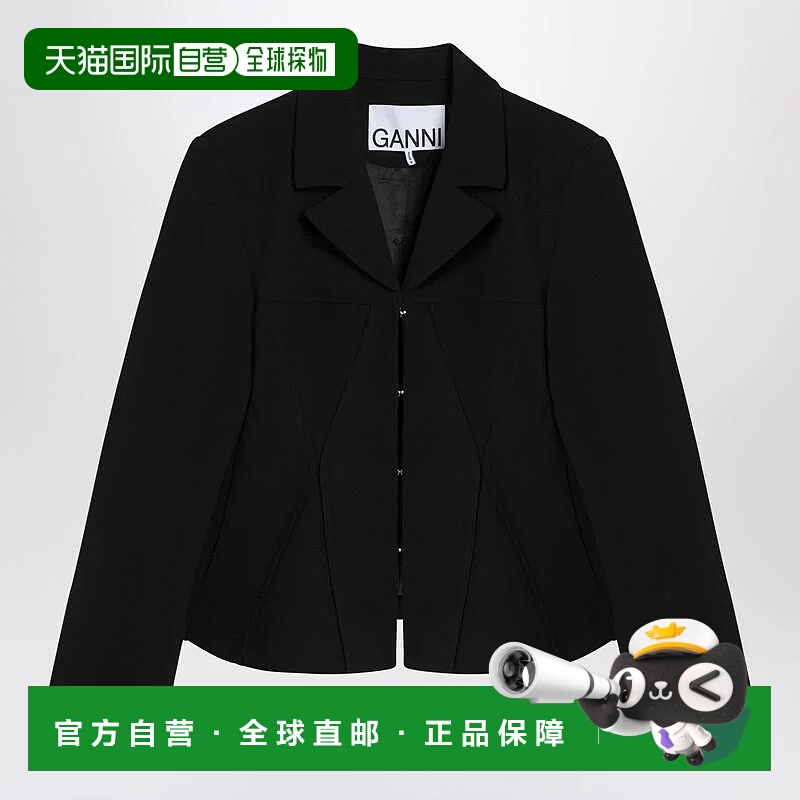 1h可退 GANNI 女士外套 W08886752RGAN099 AW2025 黑色 Ganni Jac