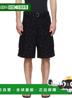 1h可退 潮奢 Sacai 男士 黑色 Overdyed Floral Print 工装短裤 2