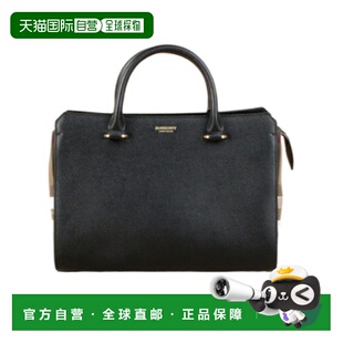 BURBERRY 女士手提包 80840231 SS2024 黑色 拼接设计小号单肩包