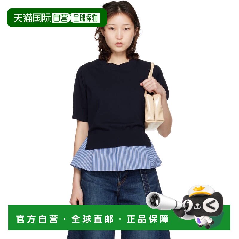 Sacai 女士 海军蓝 & 蓝色针织衫 2608402239NAVY×BLUESTRIPE