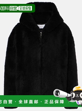 1h可退 潮奢 YVES SALOMON 女士 羊毛夹克 black黑色 舒适时尚