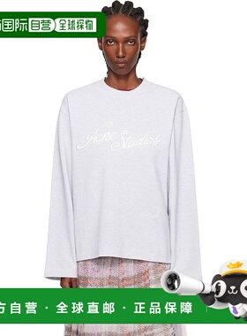 1h可退 潮奢 Acne Studios 艾克妮 女士 灰色徽标刺绣 T 恤 CL036