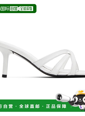 1h可退 潮奢 BY FAR 女士 白色 Julie Creased Calf Leather 凉鞋