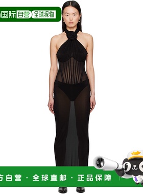 1h可退 潮奢 magda butrym 女士 黑色 Sheer Halter Bustier 连衣