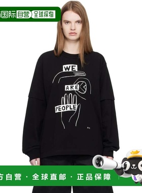 1h可退 潮奢 Sacai 女士 黑色 geoff sacai 系列印花长袖 T 恤 26