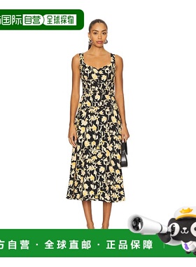 1h可退 潮奢 ULLA JOHNSON 女士 Vivi 心形中长连衣裙 FA250133