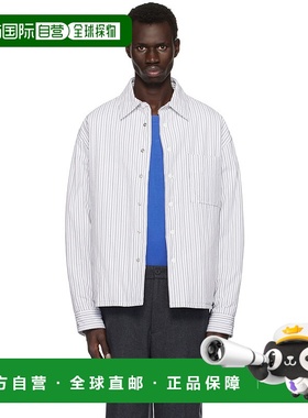 1h可退 潮奢 Solid Homme 男士 白色衬垫衬衫 S243SH05