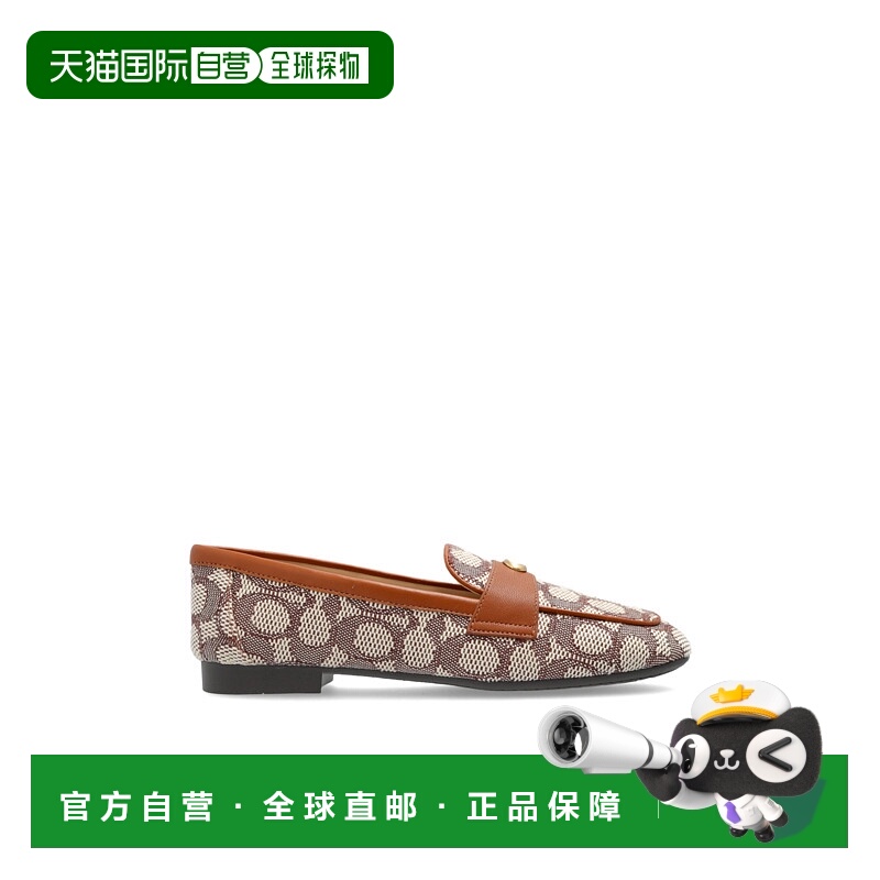 1h可退 COACH 女士芭蕾乐福鞋 CCD680URC AW2025 浅棕色 Monogram