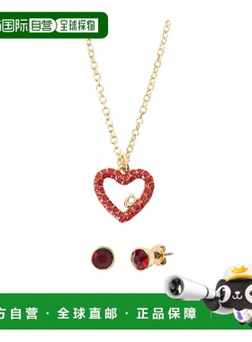 COACH 女士项链 493516GLD600 SS2025 红色 项链耳环套装吊坠