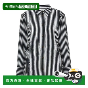 SS2025 黑色 GANNI W0096099 Lace Shirt 女士衬衫