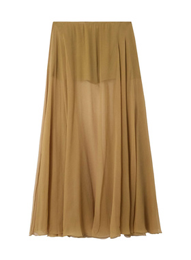 CHLOÉ 女士半身裙 CH24AJU1900138H AW2024 咖啡色 松紧腰半身裙