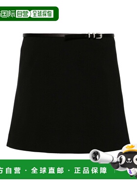 GIVENCHY 女士半身裙 BW40U114N6001 SS2024 黑色 可调节腰带半身