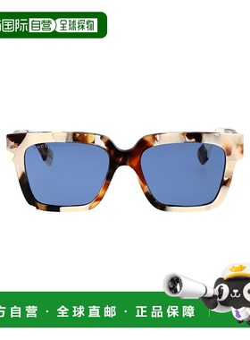 1h可退 GUCCI 男士太阳镜 GG1626S001 SS2024 蓝色 logo标识太阳